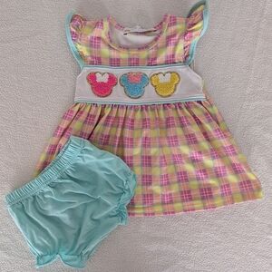 Plaid Dress and Bloomers Set for Kids